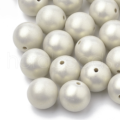 Spray Painted Style Acrylic Beads MACR-T010-10mm-04-1