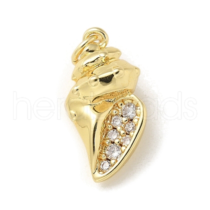 Brass Micro Pave Clear Cubic Zirconia Pendants KK-U046-02G-06-1