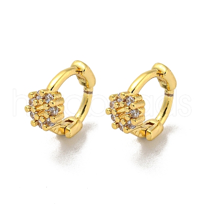 Brass Micro Pave Cubic Zirconia Hoop Earring EJEW-C088-01D-G-1