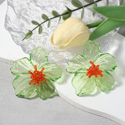 Flower Transparent Acrylic Stud Earrings FS-WGF3DA5-03-1