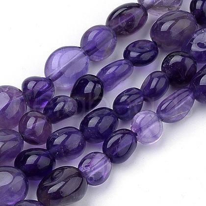 Natural Amethyst Beads Strands G-Q952-02-6x8-1