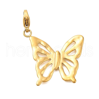 Butterfly 304 Stainless Steel Pendant Decorations STAS-R159-15G-1