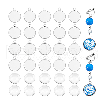 Unicraftale DIY Blank Dome 304 Stainless Steel Pendant Making Kits DIY-UN0056-03A-1