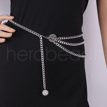 1Pc Alloy Multi-Layer Flower Link Chian Waist Body Chains for Jeans Dresses WG49084-05-1