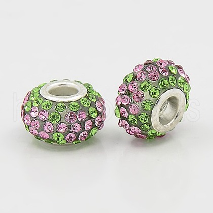 Resin Rhinestone European Beads GPDL-C004-02S-1