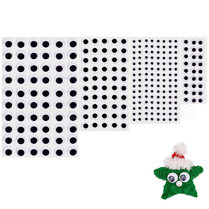 Olycraft 4 Sheets 4 Styles Plastic Wiggle Googly Eyes Stickers KY-OC0001-30-1
