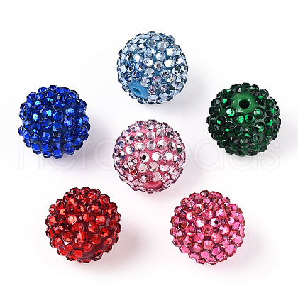 Transparent Resin Rhinestone Graduated Beads RESI-S314-10x12-M-1