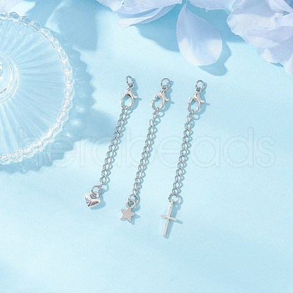 3Pcs 3 Styles 304 Stainless Steel Ends Chains Set FIND-JF00153-02-1
