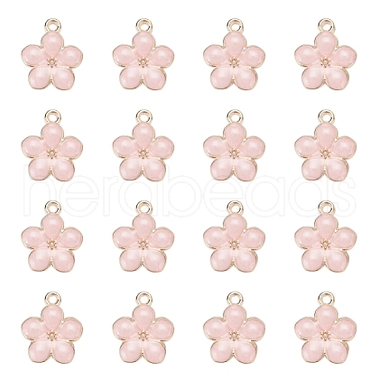 Light Gold Plated Alloy Enamel Pendants X-ENAM-R136-17C-1