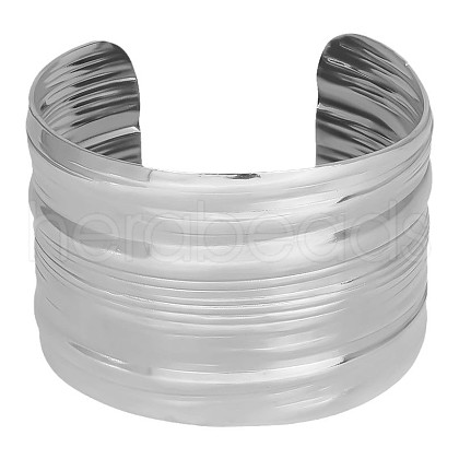 Hip-hop Stylish 304 Stainless Steel Cuff Bangles for Women EL2876-1-1