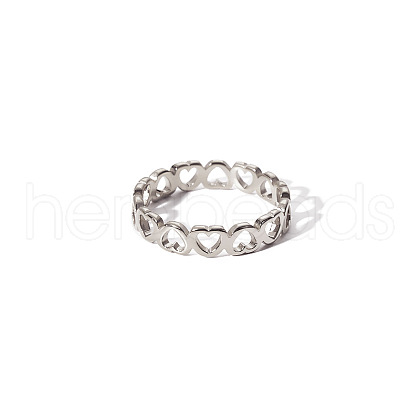 Stainless Steel Hollow Heart Couple Rings Non-fading Jewelry Women EW6903-1-1
