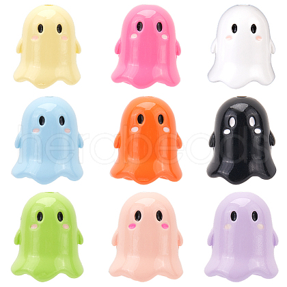 SUNNYCLUE 36Pcs 9 Colors Opaque Acrylic Beads MACR-SC0001-61-1