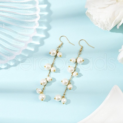 Glass Pearl Dangle Earrings EJEW-JE06463-01-1