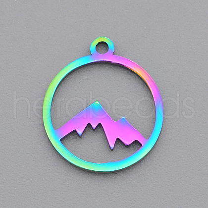 Ion Plating(IP) 201 Stainless Steel Laser Cut Pendants STAS-S105-LA493-1