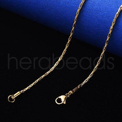 PVD Vacuum Plating 304 Stainless Steel Coreana Chain Necklace NJEW-S420-005A-G-1