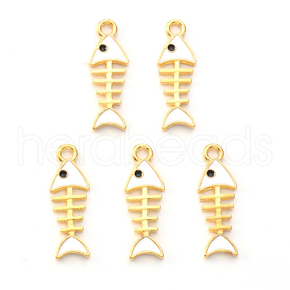 Light Gold Plated Alloy Enamel Pendants X-ENAM-R136-14A-1