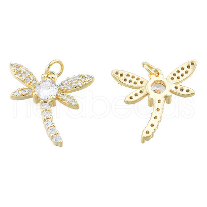 Brass Micro Pave Clear Cubic Zirconia Pendants ZIRC-N039-265-1