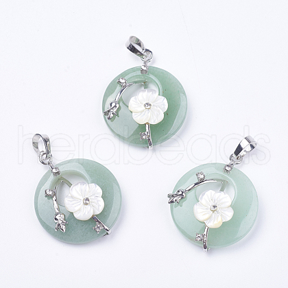 Natural Green Aventurine Pendants G-F546-A06-1
