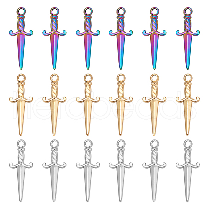 Unicraftale 18Pcs 3 Colors 304 Stainless Steel Pendants STAS-UN0042-22-1