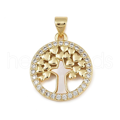 Brass Micro Pave Cubic Zirconia Pendants KK-D376-01G-1