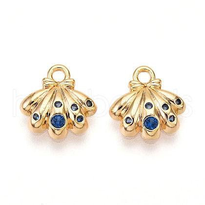 Brass Micro Pave Cubic Zirconia Charms KK-N261-98G-1