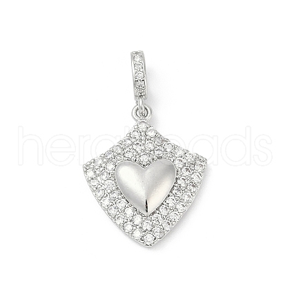 Brass Micro Pave Clear Cubic Zirconia Pendants KK-R213-16G-02-1