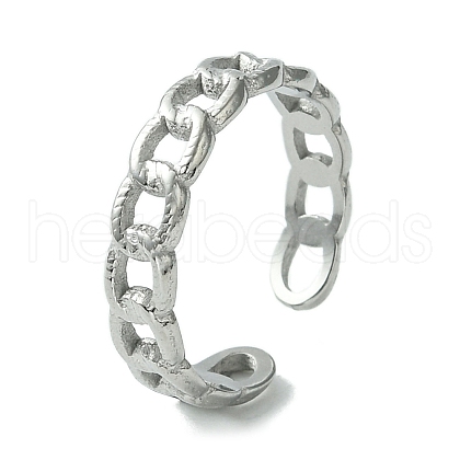 304 Stainless Steel Open Cuff Ring RJEW-L110-031P-1