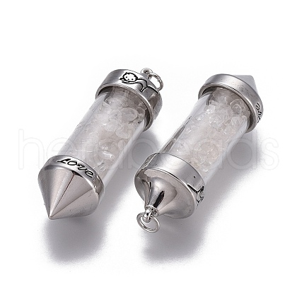 Natural Quartz Crystal Big Pointed Pendants G-E516-B08-1-1