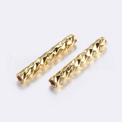 Brass Tube Beads X-KK-K197-39G-1