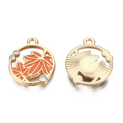 Autumn Theme Alloy Enamel Pendants ENAM-N048-010A-1