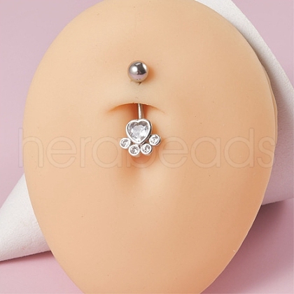 304 Stainless Steel with Crystal Rhinestone Belly Rings FS-WG2C664-03-1