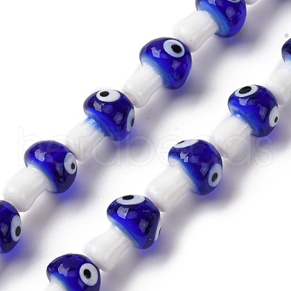 Handmade Evil Eye Lampwork Beads Strands LAMP-S069-01E-1
