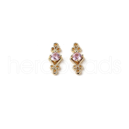 Brass Pave Cubic Zirconia Connector Charms PW-WG57330-02-1