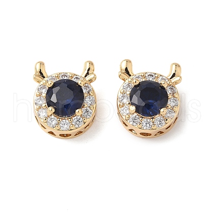 Brass Micro Pave Cubic Zirconia Beads KK-G531-01G-06-1