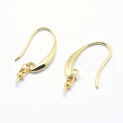 Brass Earring Hooks X-KK-L151-02G-NR-1