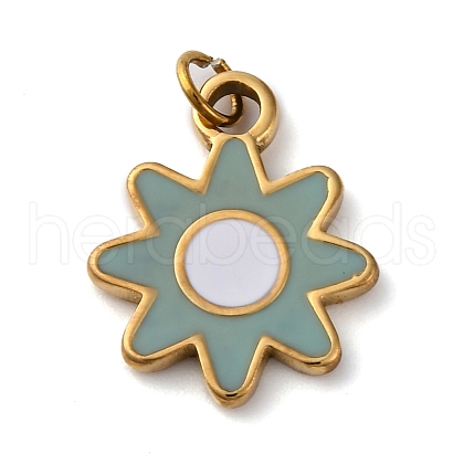 316 Surgical Stainless Steel Enamel Pendants STAS-K258-40B-G-1