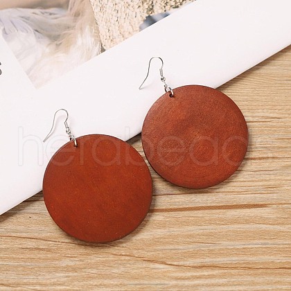 Alloy Wood Dangle Earrings FS-WG9E4F8-01-1