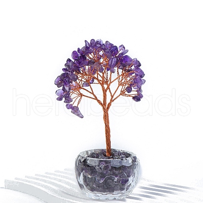 Natural Amethyst Chips Tree Decorations PW-WG40737-01-1