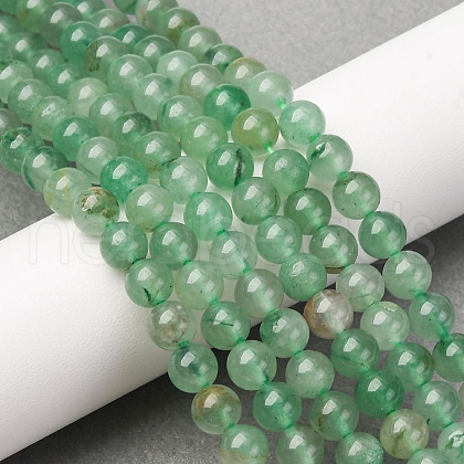 Natural Green Aventurine Round Beads Strands G-S150-6mm-3-1