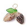 Natural Sea Shell Copper Wire Wrapped Pendants PALLOY-JF03611-04-3
