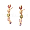 Stick Brass Micro Pave Cubic Zirconia Stud Earrings for Women EJEW-G428-19G-01-4