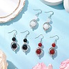 3Pair Natural Black Onyx & Natural Carnelian & Natural White Jade Dangle Earrings EJEW-JE06384-1