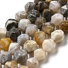 Natural Bamboo Leaf Agate Beads Strands G-NH0012-B02-02-2