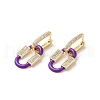 Oval Real 18K Gold Plated Brass Dangle Hoop Earrings EJEW-L268-041G-05-1