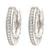 Brass Micro Pave Cubic Zirconia Hoop Earrings EJEW-D078-12P-1