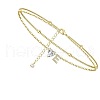 Heart & Letter Brass with Crystal Rhinestone Anklets FS-WG6749C-05-1