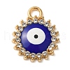 Alloy Enamel Rhinestone Glass Pendants X1-ENAM-U003-02G-07-1