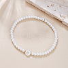Plastic Pearl Round Beaded Stretch Bracelets for Women WGC81DB-08-1
