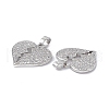 Brass Clear Cubic Zirconia Pendants KK-E068-VA124-1-3