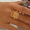 Geometric Hollow Brass Micro Pave Cubic Zirconia Adjustable Finger Rings for Women GM7706-2-3